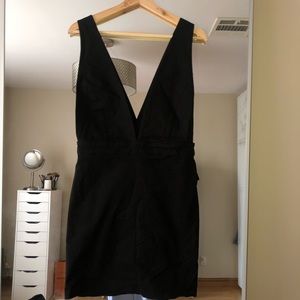 Denim Jumper Mini Dress with Crossover Back